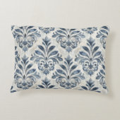 French Blue Damask Accent Pillow アクセントクッション (裏面)