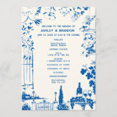 French Blue European Garden Whimsical Wedding プログラム (正面)