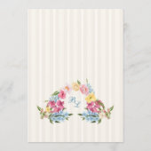French Blue Floral Monogram Spring Wedding メニュー (裏面)