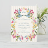 French Blue Floral Monogram Spring Wedding メニュー (スタンド正面)