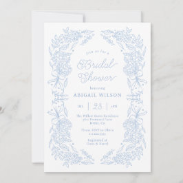 French Blue Hydrangea Bridal Shower Invitation 招待状