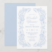 French Blue Hydrangea Bridal Shower Invitation 招待状 (正面/裏面)