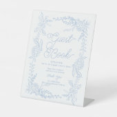 French Blue Hydrangea Guest Book Table Sign 台座サイン (正面)