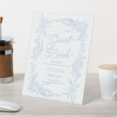 French Blue Hydrangea Guest Book Table Sign 台座サイン (インサイチュ)