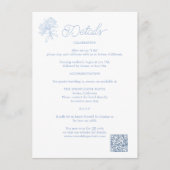 French Blue Hydrangea Wedding Details Card エンクロージャーカード (正面)