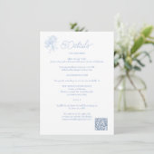 French Blue Hydrangea Wedding Details Card エンクロージャーカード (スタンド正面)