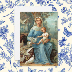 French Blue Madonna Note Card 招待状