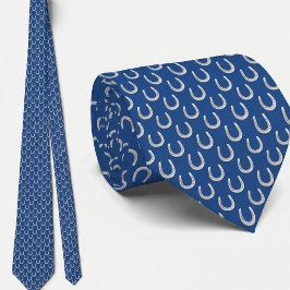 French Blue Micro Horseshoe Print Derby Necktie ネクタイ