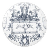 French Blue n White Toile Sheep Doves n Cherubs セラミックノブ (正面)