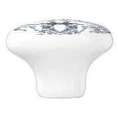French Blue n White Toile Sheep Doves n Cherubs セラミックノブ (側面)
