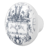 French Blue n White Toile Sheep Doves n Cherubs セラミックノブ (右)