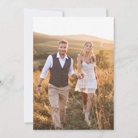 French Blue Pastoral Countryside Save the Date 招待状 (裏面)