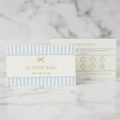 French Blue Stripes Bakery Business Loyalty Punch  名刺