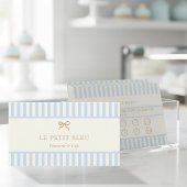 French Blue Stripes Bakery Business Loyalty Punch  名刺