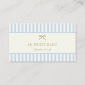 French Blue Stripes Bakery Business Loyalty Punch  名刺 (正面)