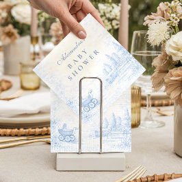 French Blue Toile Baby Shower スタンダードカクテルナプキン