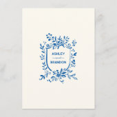 French Blue Whimsical Ribbon and Bow Wedding  エンクロージャーカード (裏面)