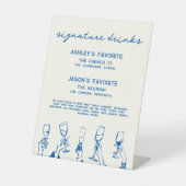 French Blue Whimsical Signature Drinks Cocktail 台座サイン (正面)