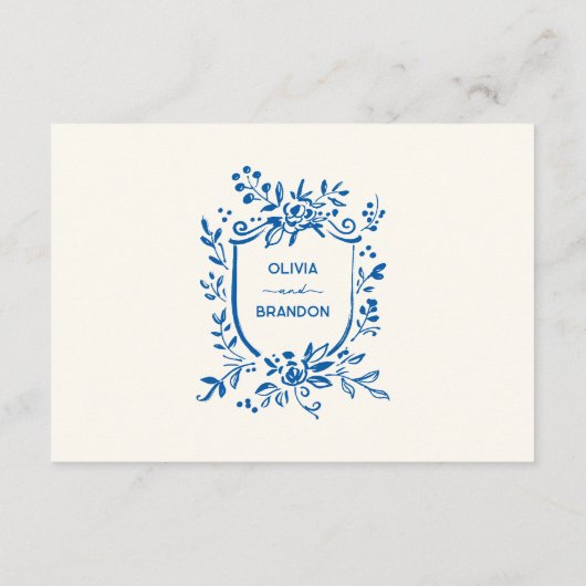 French Blue Whimsical Wedding Reception エンクロージャーカード (裏面)