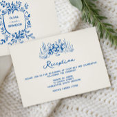 French Blue Whimsical Wedding Reception エンクロージャーカード