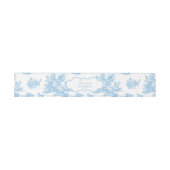 French Blue White Toile de Jouy Bear Baby Shower 招待状ベリーバンド (フラット)