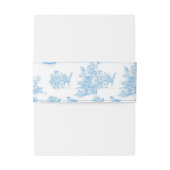 French Blue White Toile de Jouy Bear Baby Shower 招待状ベリーバンド (裏面例)