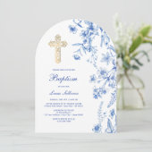 French Blue Wildflowers Arch Baptism 招待状 (スタンド正面)