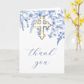 French Blue Wildflowers Religious Thank You カード (黄色い花)