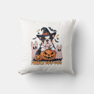 French Boo Dog Cute Frenchie Halloween Ghost Dog T クッション