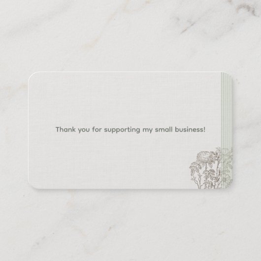 French Botanical Calling Cards 名刺 (裏面)