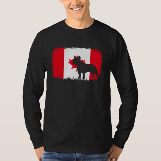 French bull dog Canada Canadian flag frenchies bul Tシャツ (正面)