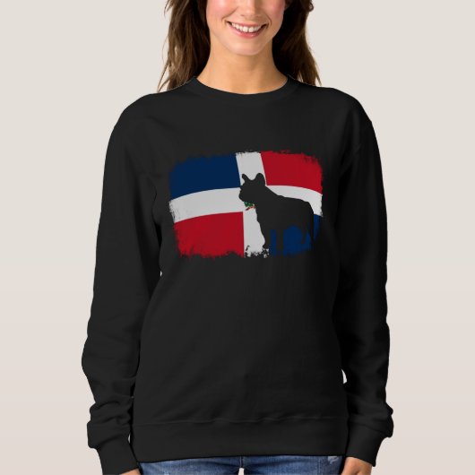 French bull dog Dominican Republic flag frenchies  スウェットシャツ (正面)