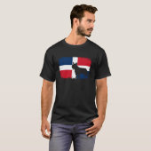 French bull dog Dominican Republic flag frenchies Tシャツ (正面フル)