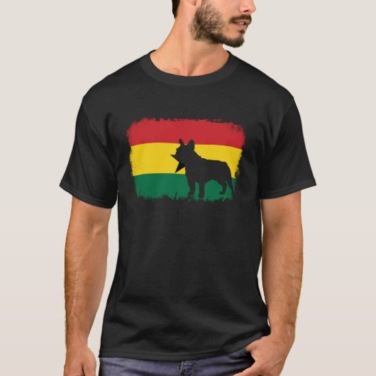 French bull dog Ghana Ghanaian flag frenchies bull Tシャツ (正面)