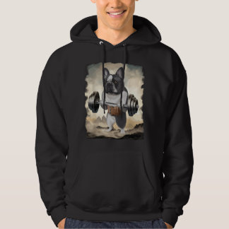 French Bull Dog Muscle Training Weightlifting  パーカ