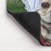 French Bull Dog with Lace Hat マウスパッド (コーナー)
