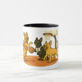 French Bull Dogs playing basketball. マグカップ (中央)