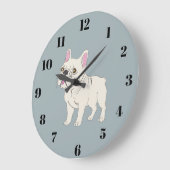 French Bulldog ラージ壁時計 (傾斜)