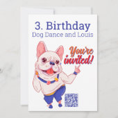 French Bulldog 3. Birthday Invitation  招待状 (正面)