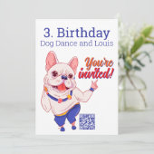 French Bulldog 3. Birthday Invitation  招待状 (スタンド正面)