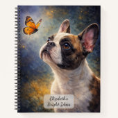 French Bulldog and Orange Butterfly ノートブック (正面)