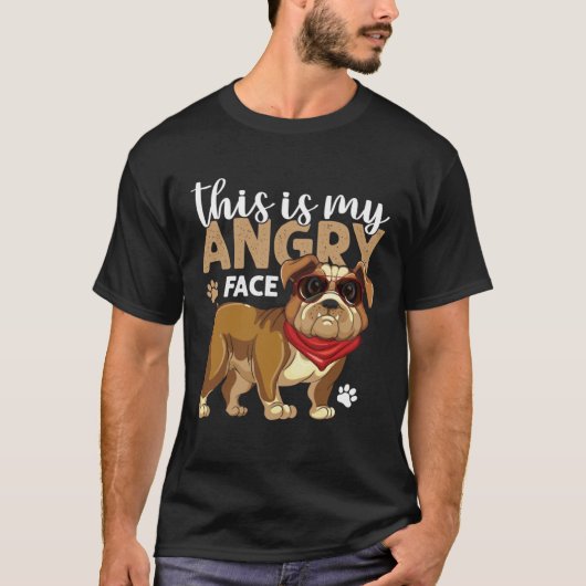 French Bulldog  Angry Face Graphics Plus Size Tシャツ (正面)