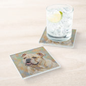 French Bulldog Art Coaster ガラスコースター (アングル)
