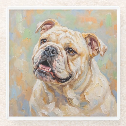 French Bulldog Art Coaster ガラスコースター (正面)