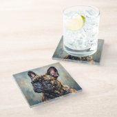 French Bulldog Art Coasters ガラスコースター (アングル)