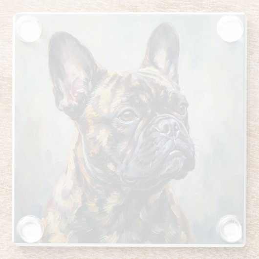 French Bulldog Art Coasters ガラスコースター (裏面)