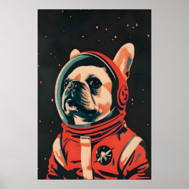 French Bulldog Astronaut Poster, French Bulldog ポスター
