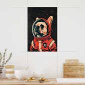 French Bulldog Astronaut Poster, French Bulldog ポスター (キッチン)