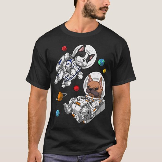 French Bulldog Astronaut Tシャツ (正面)