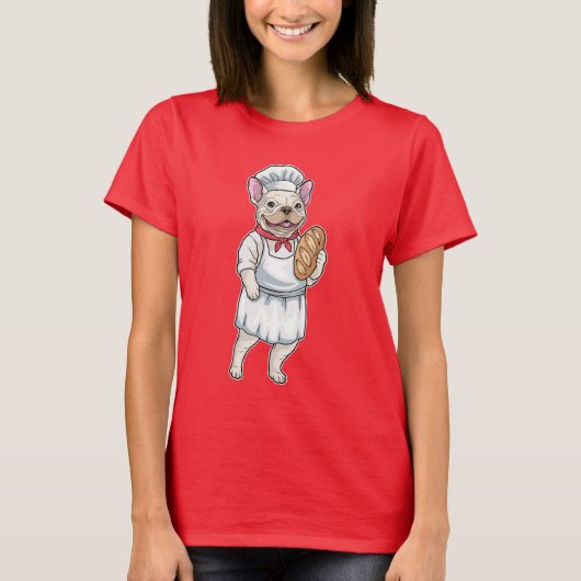 French Bulldog Baker Bread Tシャツ (正面)